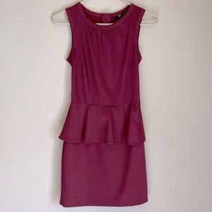 H&M Burgundy Peplum Dress Size 2